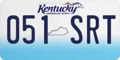 KY license plate 051SRT