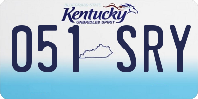 KY license plate 051SRY