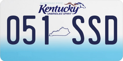KY license plate 051SSD