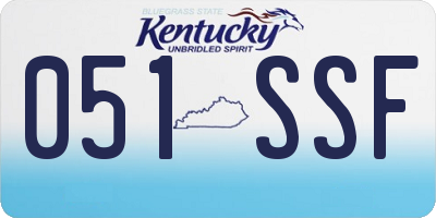 KY license plate 051SSF
