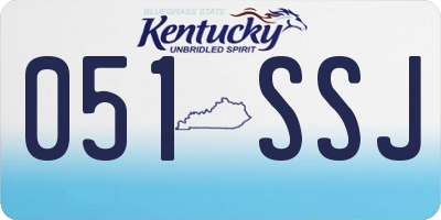 KY license plate 051SSJ