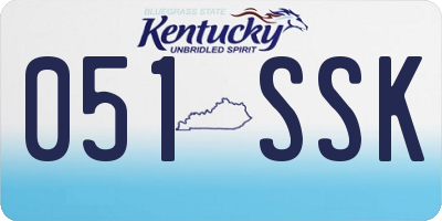 KY license plate 051SSK