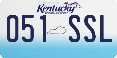 KY license plate 051SSL