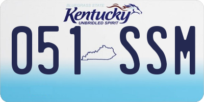 KY license plate 051SSM