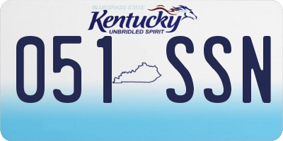 KY license plate 051SSN