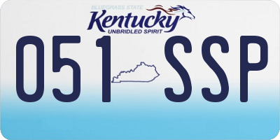 KY license plate 051SSP