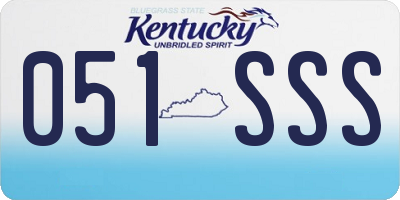 KY license plate 051SSS