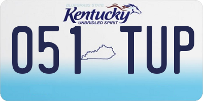 KY license plate 051TUP