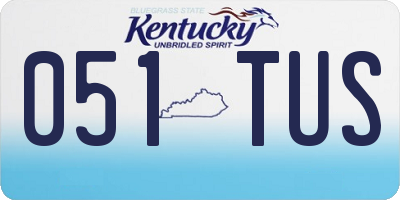 KY license plate 051TUS