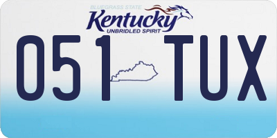 KY license plate 051TUX
