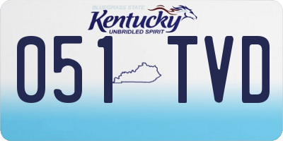 KY license plate 051TVD
