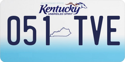 KY license plate 051TVE