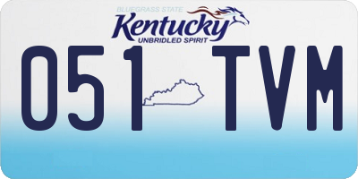 KY license plate 051TVM
