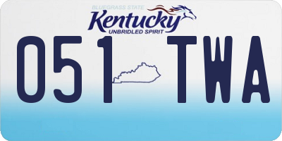 KY license plate 051TWA