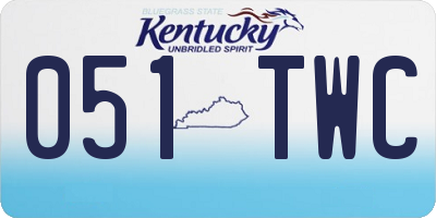 KY license plate 051TWC