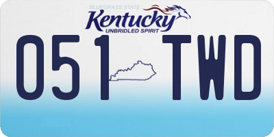 KY license plate 051TWD