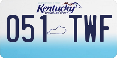 KY license plate 051TWF