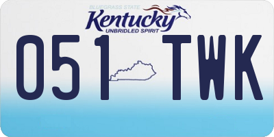 KY license plate 051TWK