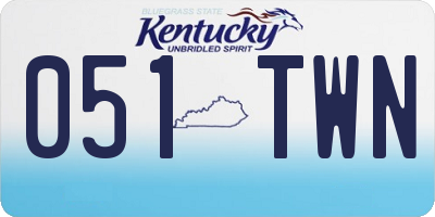 KY license plate 051TWN