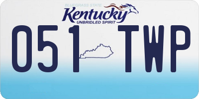 KY license plate 051TWP