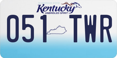 KY license plate 051TWR
