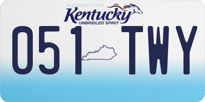 KY license plate 051TWY