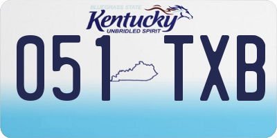 KY license plate 051TXB