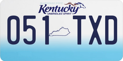 KY license plate 051TXD