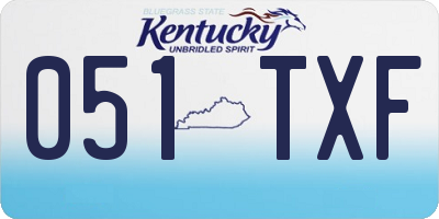 KY license plate 051TXF