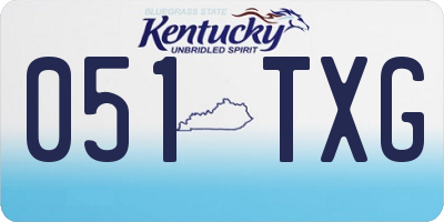 KY license plate 051TXG