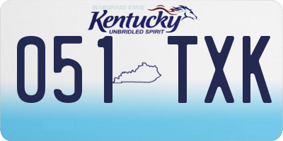 KY license plate 051TXK
