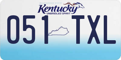 KY license plate 051TXL