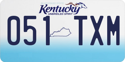 KY license plate 051TXM