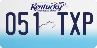 KY license plate 051TXP