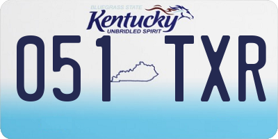 KY license plate 051TXR