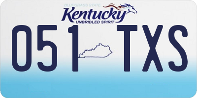 KY license plate 051TXS