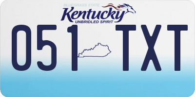 KY license plate 051TXT