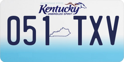 KY license plate 051TXV