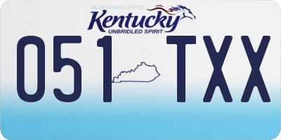 KY license plate 051TXX