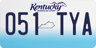 KY license plate 051TYA