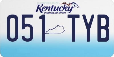 KY license plate 051TYB