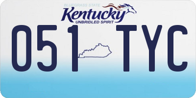 KY license plate 051TYC