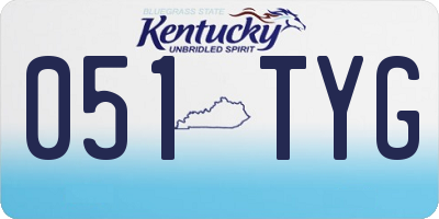 KY license plate 051TYG