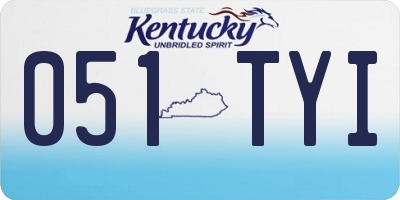 KY license plate 051TYI