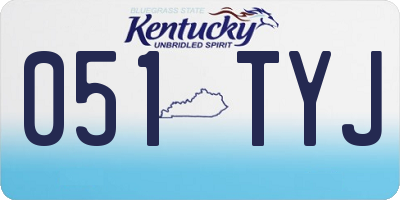 KY license plate 051TYJ