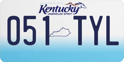 KY license plate 051TYL