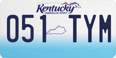 KY license plate 051TYM