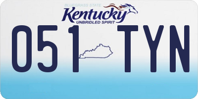 KY license plate 051TYN