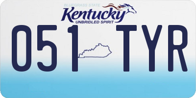 KY license plate 051TYR
