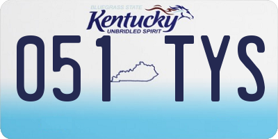 KY license plate 051TYS